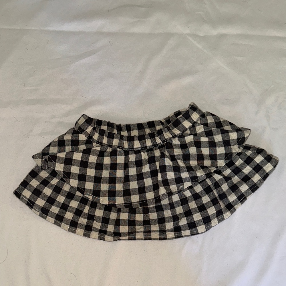 Tea Collection Checkered Mini Skirt in Black and White